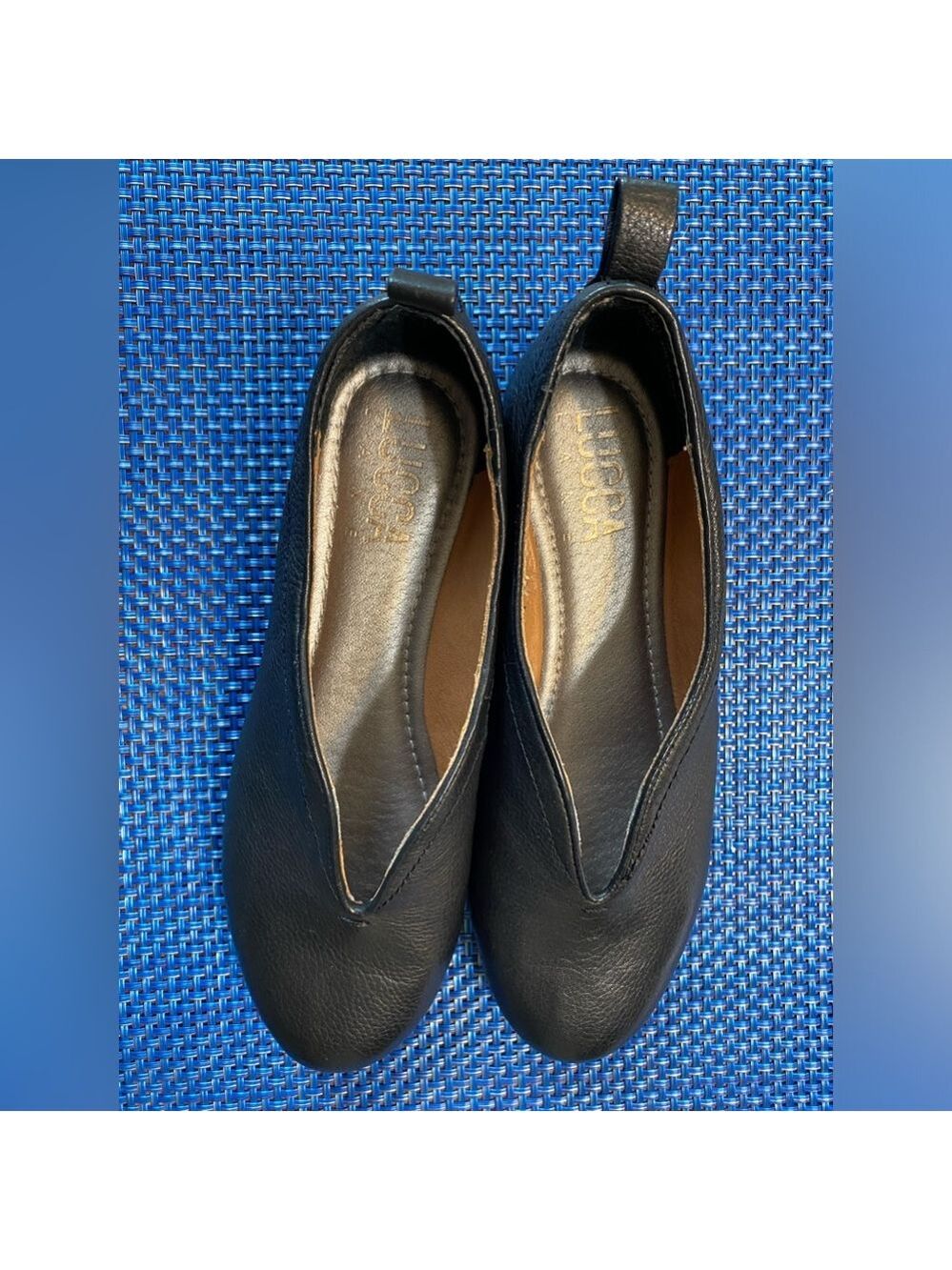 Lucca Lane women’s sz. 6 black leather, worn once